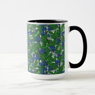 Blaubeere auf weiß tasse