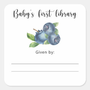 Blaubeere - Baby's erste Bibliothek Quadratischer Aufkleber