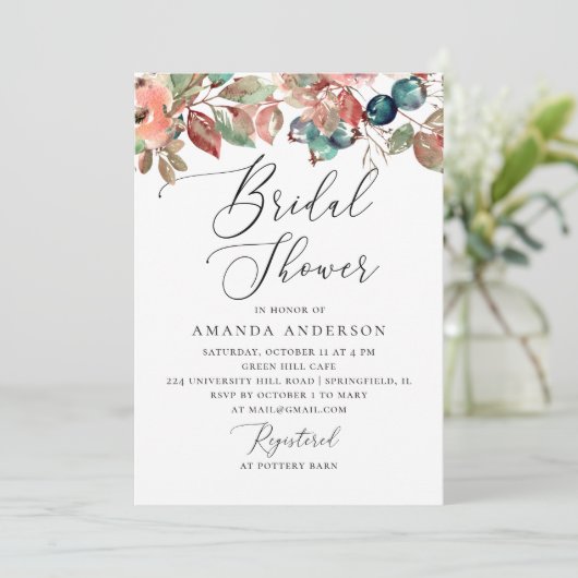 Blaubeere-Brautparty Einladung (Stehend Vorderseite)