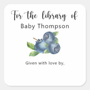 Blaubeere - für die Bibliothek von Quadratischer Aufkleber