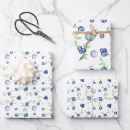 Blaubeere Geschenkpapier Set