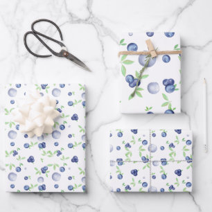 Blaubeere Geschenkpapier Set