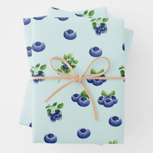 Blaubeere Geschenkpapier Set