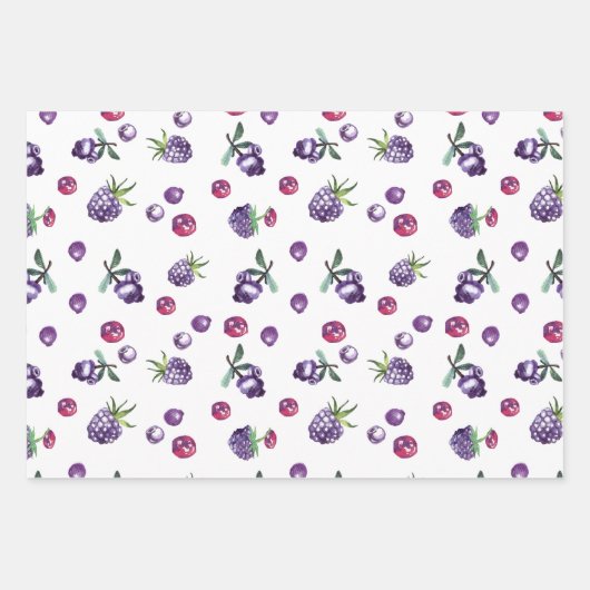 Blaubeere Geschenkpapier Set (Vorderseite)