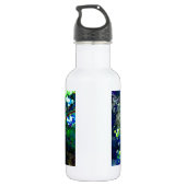 Blaubeere - grüne Farbe Edelstahlflasche (Rückseite)