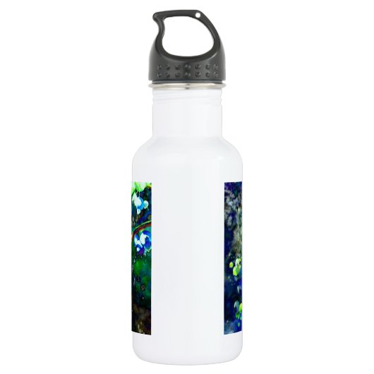 Blaubeere - grüne Farbe Edelstahlflasche (Rückseite)