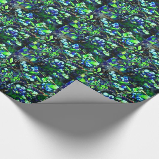 Blaubeere - grüne Farbe Geschenkpapier (Ecke)
