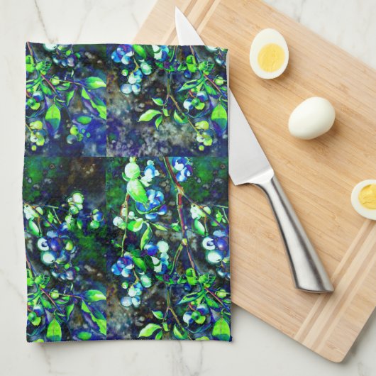 Blaubeere - grüne Farbe Handtuch (Viertel Falte)