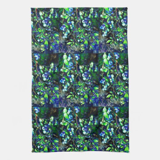 Blaubeere - grüne Farbe Handtuch (Vertikal)