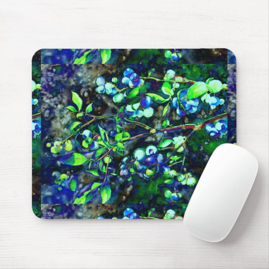 Blaubeere - grüne Farbe Mousepad (Mit Mouse)