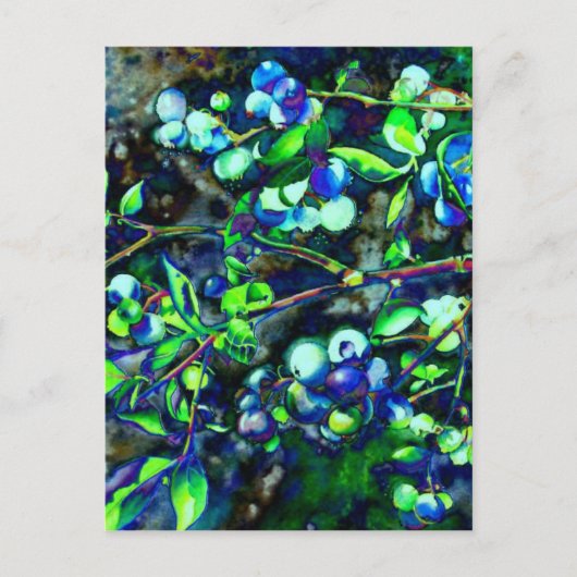 Blaubeere - grüne Farbe Postkarte (Vorderseite)