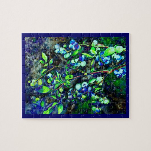 Blaubeere - grüne Farbe Puzzle (Horizontal)