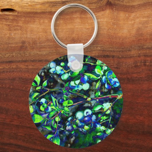Blaubeere - grüne Farbe Schlüsselanhänger (Vorderseite)