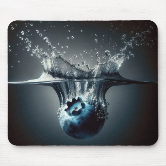 Blaubeere in Wasser tauchen Mousepad (Vorne)