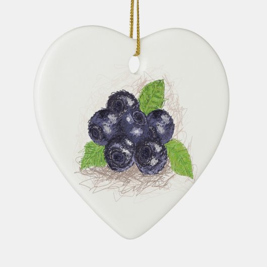 Blaubeere Keramik Ornament (Rechts)