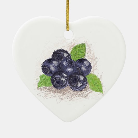 Blaubeere Keramik Ornament (Hinten)