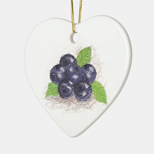 Blaubeere Keramik Ornament (Links)