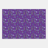 Blaubeere lila-grünes Graumuster Geschenkpapier Set (Vorderseite 3)