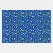 Blaubeere lila-grünes Graumuster Geschenkpapier Set (Vorderseite 2)