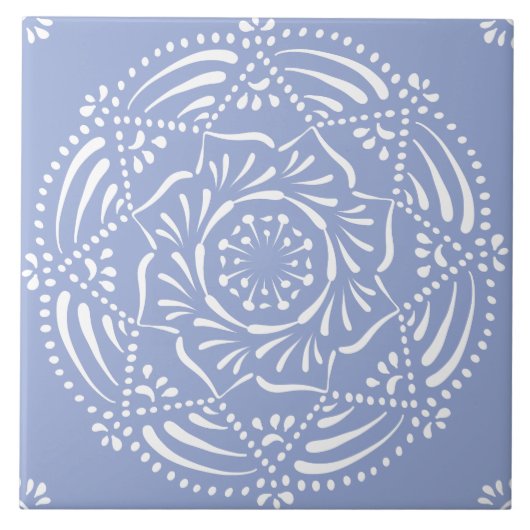 Blaubeere Mandala Fliese (Vorderseite)