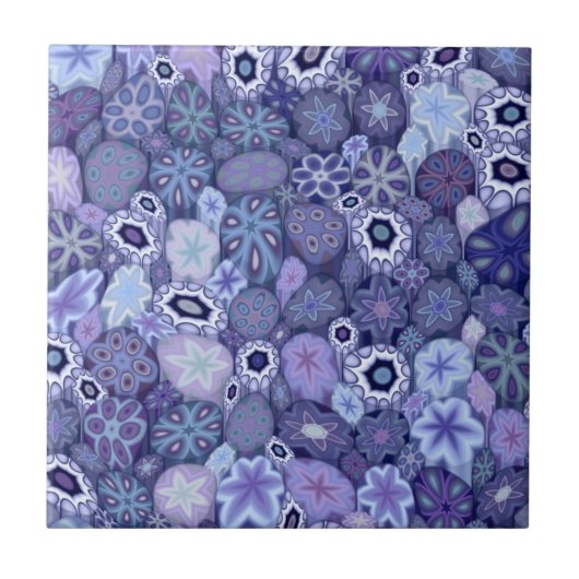 Blaubeere Millefiori Fliese (Vorderseite)