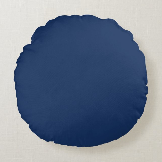 Blaubeere mit fester Farbe Rundes Kissen (Vorderseite)