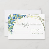Blaubeere mit Imitate Gold Foil Frame RSVP Karte (Vorderseite)