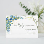 Blaubeere mit Imitate Gold Foil Frame RSVP Karte (Stehend Vorderseite)