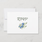 Blaubeere mit Imitate Gold Foil Frame RSVP Karte (Rückseite)