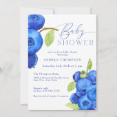 Blaubeere | Moderne Einladungen für Babyduschen (Vorderseite)
