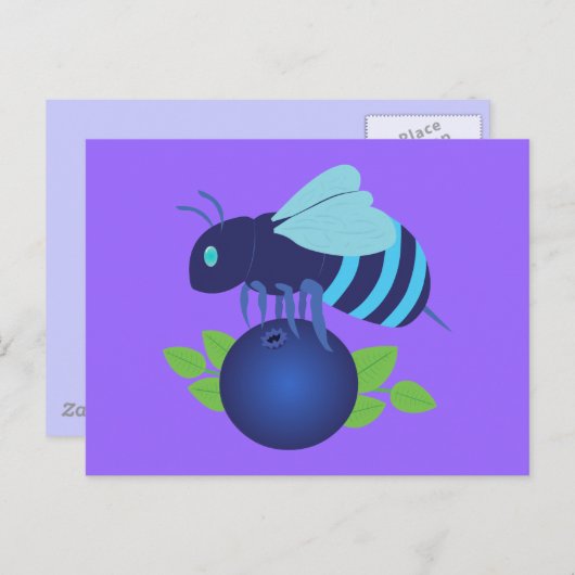 Blaubeere Postkarte (Vorne/Hinten)