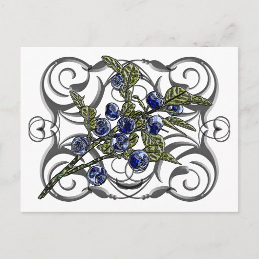 Blaubeere Postkarte (Vorderseite)