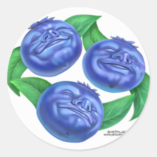 Blaubeere Runder Aufkleber