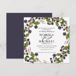 Blaubeere | Rustikale botanische Hochzeit Einladung