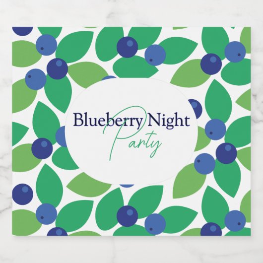 Blaubeere. Schaumweinetikett (Einzelnes Label)