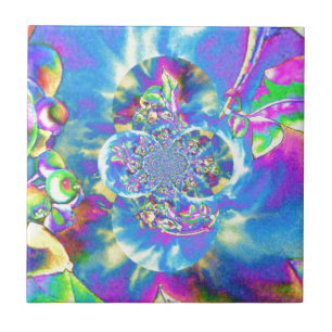 Blaubeere-Solarmandala Fliese