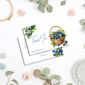 Blaubeere-Süßbaby-Dusche Dankeskarte