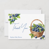 Blaubeere-Süßbaby-Dusche Dankeskarte (Vorderseite)