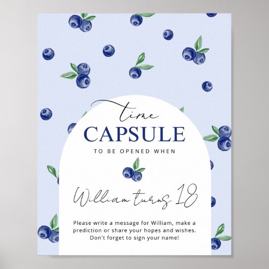 Blaubeere, Süßkapsel Geburtstag Poster (Vorne)