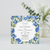 Blaubeere | Sweet Baby Dusche Einladung (Stehend Vorderseite)