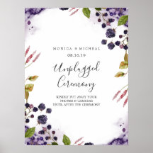 Blaubeere | Unplugged Wedding Ceremony Sign