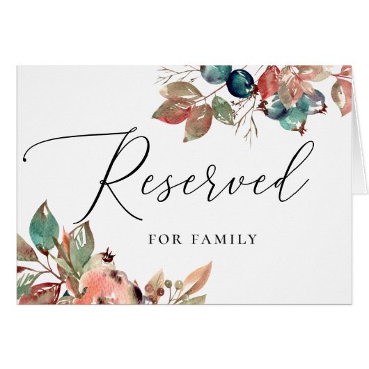 Blaubeere Wasserfarbenfall Hochzeitszeichen vorbeh (Vorderseite (Horizontal))