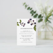 Blaubeere | WEDDING Hotel Unterkunft Begleitkarte (Stehend Vorderseite)