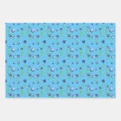 Blaubeere-weißes rosa Muster Geschenkpapier Set (Vorderseite 3)