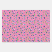 Blaubeere-weißes rosa Muster Geschenkpapier Set (Vorderseite 2)