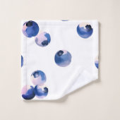 Blaubeeren Aquarellmuster  Badhandtuch Set (Waschlappen)