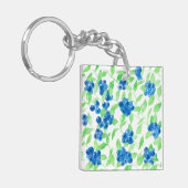 Blaubeeren-Aquarellmuster Schlüsselanhänger (Vorderseite links)