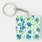 Blaubeeren-Aquarellmuster Schlüsselanhänger (Vorderseite)