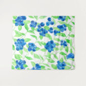 Blaubeeren-Aquarellmuster Wandteppich (Vorderseite (Horizontal))