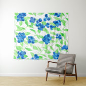 Blaubeeren-Aquarellmuster Wandteppich (Beispiel (Horizontal))